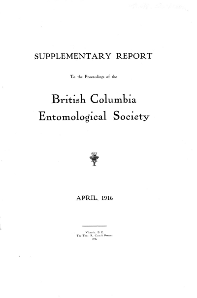 					View Vol. 7 (1916): Supplementary Report to the Proceedings of the British Columbia Entomological Society
				