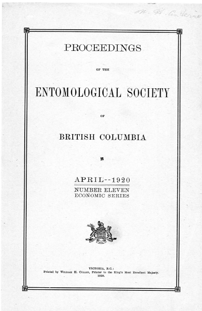					View Vol. 11 (1920): Proceedings of the Entomological Society of British Columbia
				