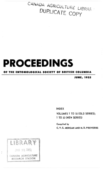 					View 1955: Proceedings of the Entomological Society of British Columbia
				
