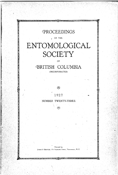 					View Vol. 23 (1927): Proceedings of the Entomological Society of British Columbia
				