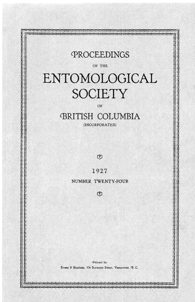 					View Vol. 24 (1927): Proceedings of the Entomological Society of British Columbia
				