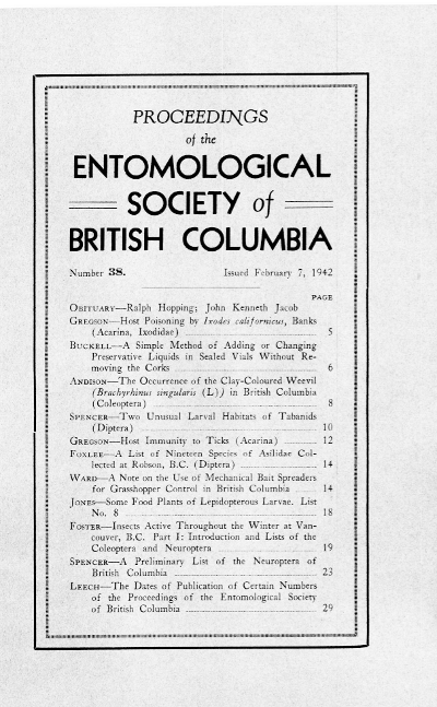 					View Vol. 38 (1941): Proceedings of the Entomological Society of British Columbia
				