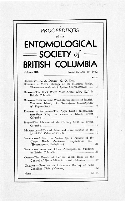 					View Vol. 39 (1942): Proceedings of the Entomological Society of British Columbia
				