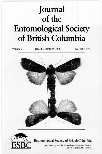 					View Vol. 91 (1994): Journal of the Entomological Society of British Columbia
				