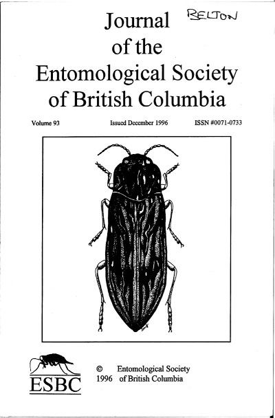 					View Vol. 93 (1996): Journal of the Entomological Society of British Columbia
				