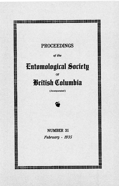 					View Vol. 31 (1934): Proceedings of the Entomological Society of British Columbia
				
