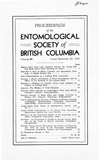 					View Vol. 40 (1943): Proceedings of the Entomological Society of British Columbia
				