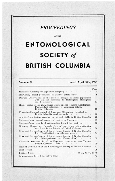 					View Vol. 52 (1956): Proceedings of the Entomological Society of British Columbia
				