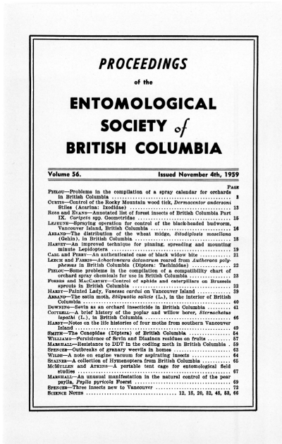 					View Vol. 56 (1959): Proceedings of the Entomological Society of British Columbia
				