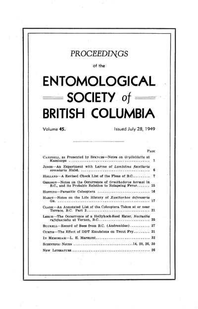 					View Vol. 45 (1949): Proceedings of the Entomological Society of British Columbia
				