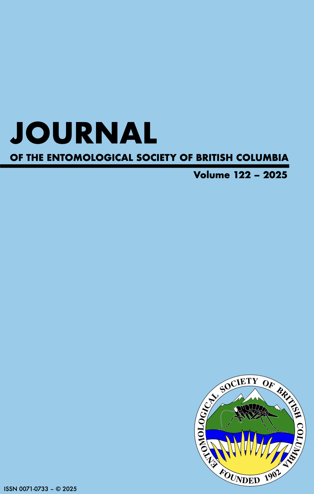 					View Vol. 122 (2025): Journal of the Entomological Society of British Columbia
				